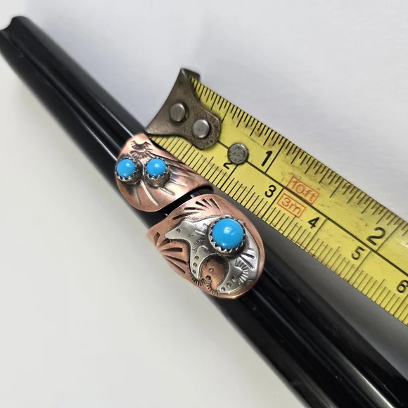 Native Spirit: Sterling Silver 925 Copper-Plated Sleeping Beauty Turquoise Ring